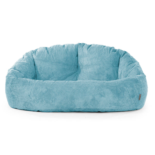 Pouf Canapé Bubble - Velours Côtelé Gaufré Mer Égée 01