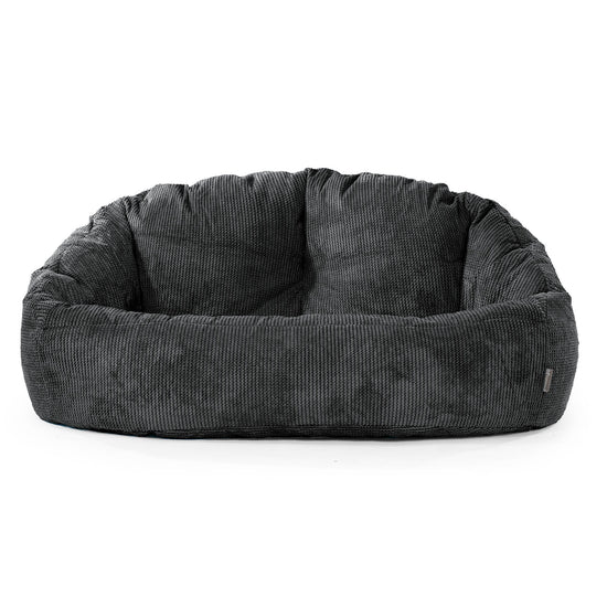 Pouf Canapé Bubble - Velours Côtelé Gaufré Noir 01