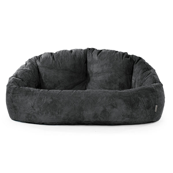 Pouf Canapé Bubble - Velours Côtelé Gaufré Noir 01