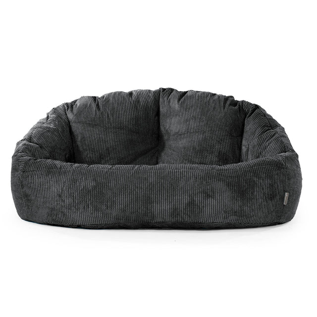 Pouf Canapé Bubble - Velours Côtelé Gaufré Noir 01