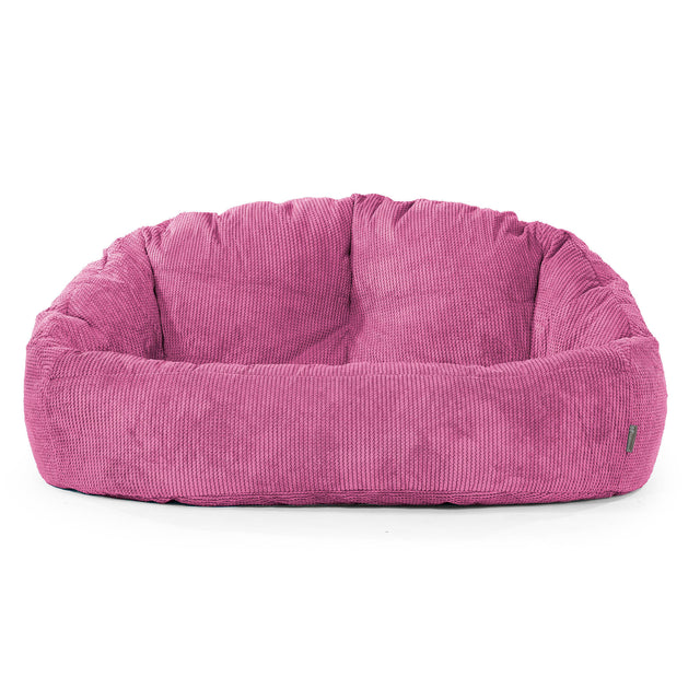 Pouf Canapé Bubble - Velours Côtelé Gaufré Rose 01