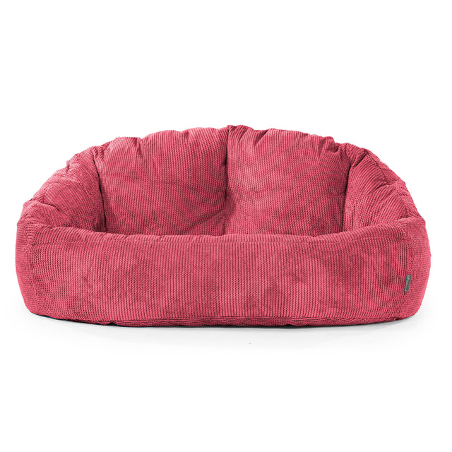 Pouf Canapé Bubble - Velours Côtelé Gaufré Rouge pastel 01