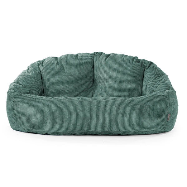 Pouf Canapé Bubble - Velours Côtelé Gaufré Vert Mousse 01