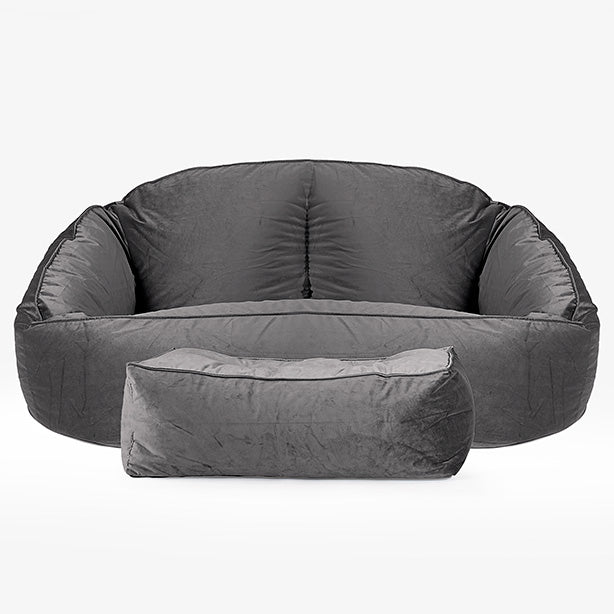 Pouf Canapé Bubble - Velours Anthracite 02