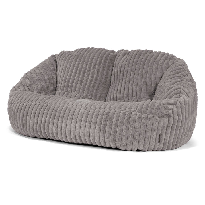 Pouf Canapé Bubble - Velours Côtelé Ultra Pelucheux Gris 04