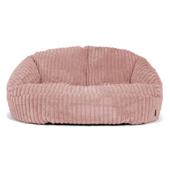 Pouf Canapé Bubble - Velours Côtelé Ultra Pelucheux Rose Pastel 01