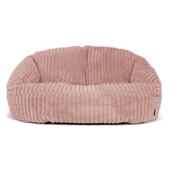 Pouf Canapé Bubble - Velours Côtelé Ultra Pelucheux Rose Pastel 01