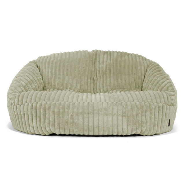 Pouf Canapé Bubble - Velours Côtelé Ultra Pelucheux Vert Sauge 01