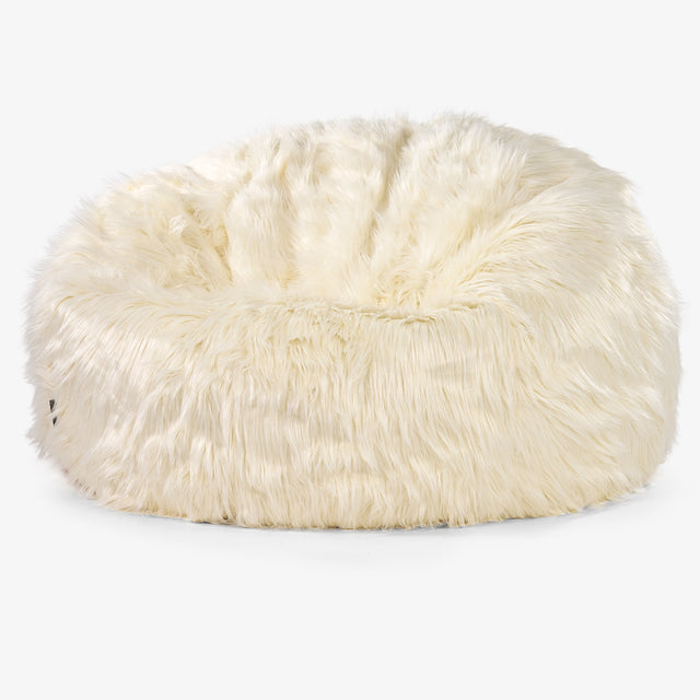 Pouf Canapé Classique - Imitation fourrure à poils longs Crème 01