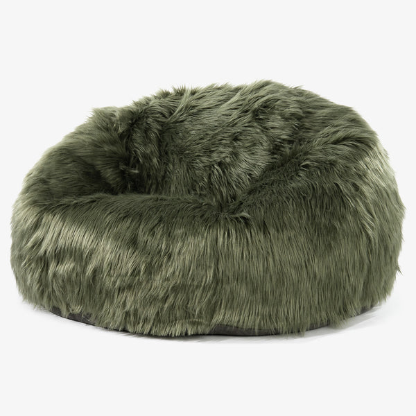 Pouf Canapé Classique - Imitation fourrure à poils longs Vert sauge 01