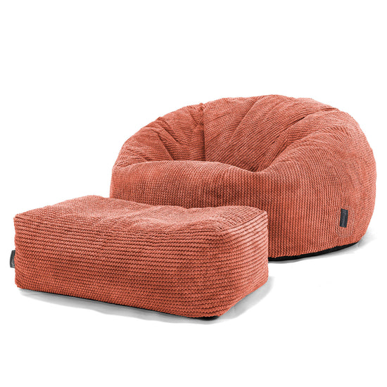 Pouf Canapé Classique - Velours Côtelé Gaufré Citrouille 02