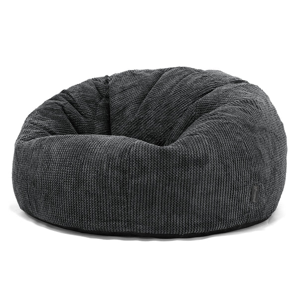Pouf Canapé Classique - Velours Côtelé Gaufré Noir 01