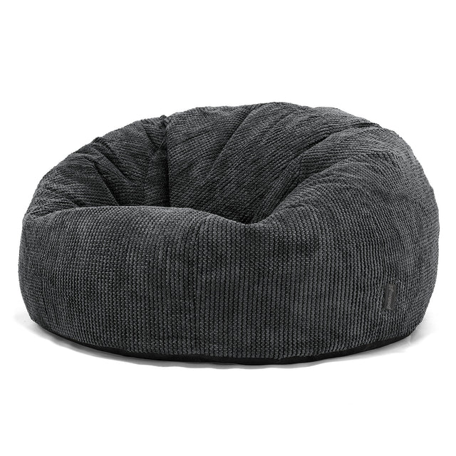 Pouf Canapé Classique - Velours Côtelé Gaufré Noir 01