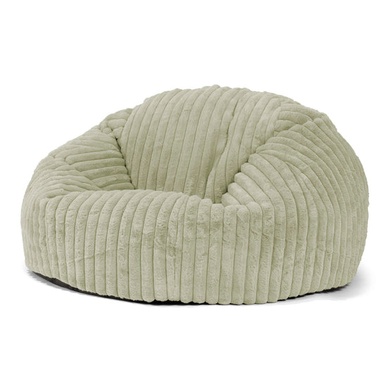 Pouf Canapé Classique - Velours Côtelé Ultra Pelucheux Vert Sauge 01