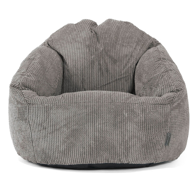 Pouf Chaise Bubble - Velours Côtelé Gaufré Anthracite 01