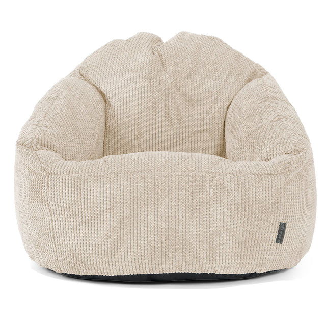 Pouf Chaise Bubble - Velours Côtelé Gaufré Crème 01