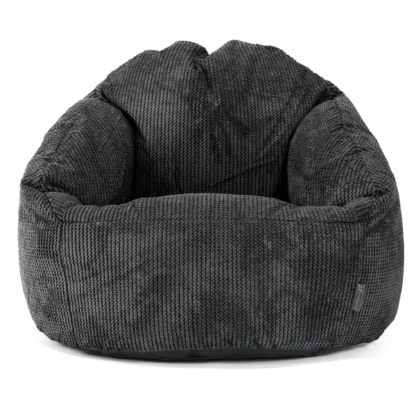 Pouf Chaise Bubble - Velours Côtelé Gaufré Noir 01