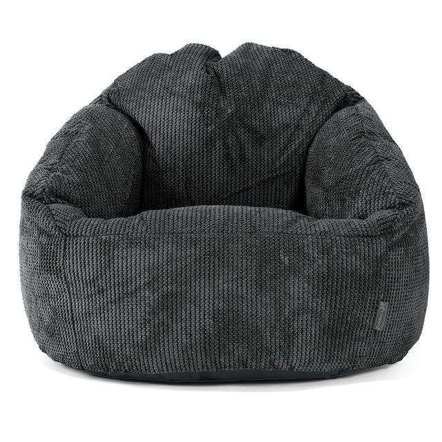 Pouf Chaise Bubble - Velours Côtelé Gaufré Noir 01