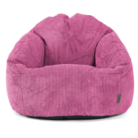 Pouf Chaise Bubble - Velours Côtelé Gaufré Rose 01