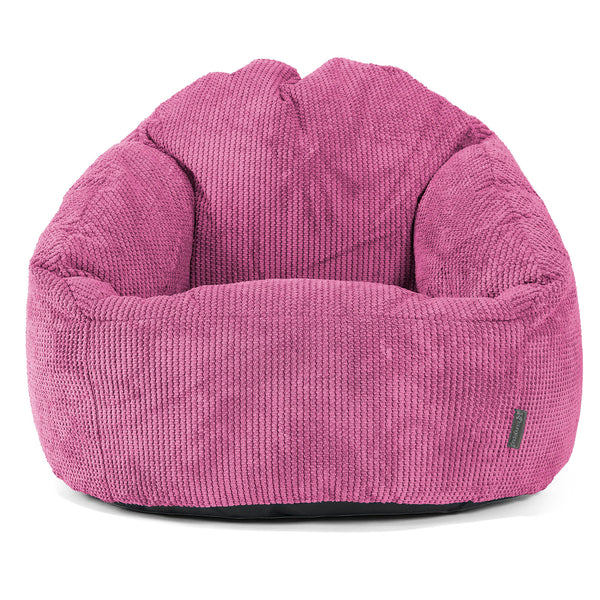 Pouf Chaise Bubble - Velours Côtelé Gaufré Rose 01