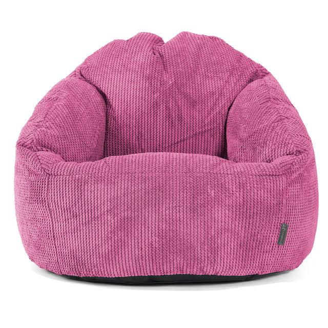 Pouf Chaise Bubble - Velours Côtelé Gaufré Rose 01