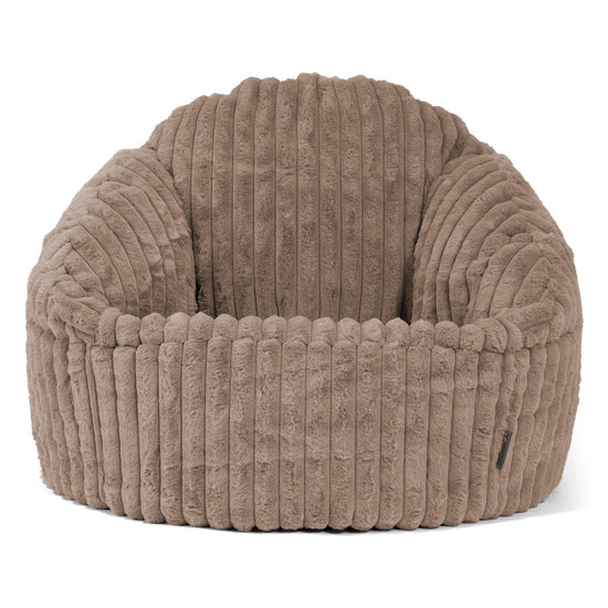 Pouf Chaise Bubble - Velours Côtelé Ultra Pelucheux Vison 01