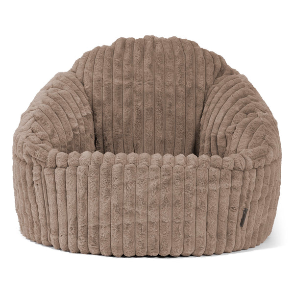 Pouf Chaise Bubble - Velours Côtelé Ultra Pelucheux Vison 01