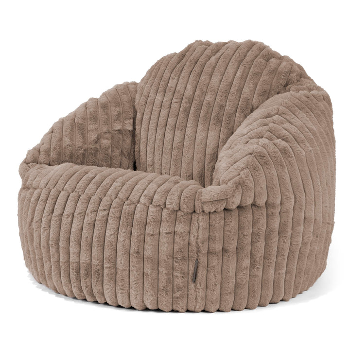 Pouf Chaise Bubble - Velours Côtelé Ultra Pelucheux Vison 04
