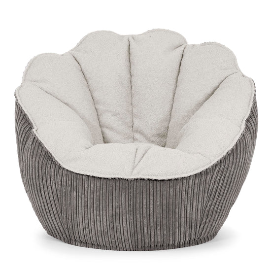 Pouf Fauteuil Natalia Sacco - Bouclé & Côtelé Anthracite 01