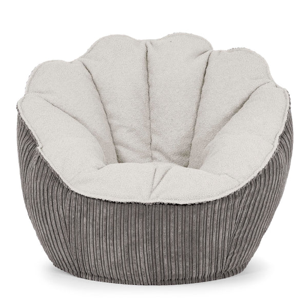 Pouf Fauteuil Natalia Sacco - Bouclé & Côtelé Anthracite 01