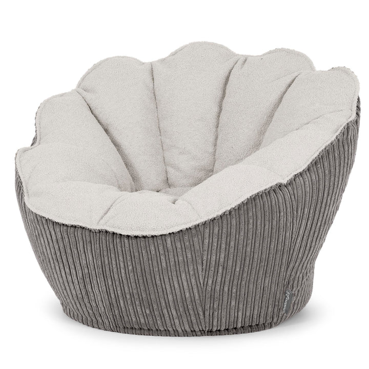 Pouf Fauteuil Natalia Sacco - Bouclé & Côtelé Anthracite 02
