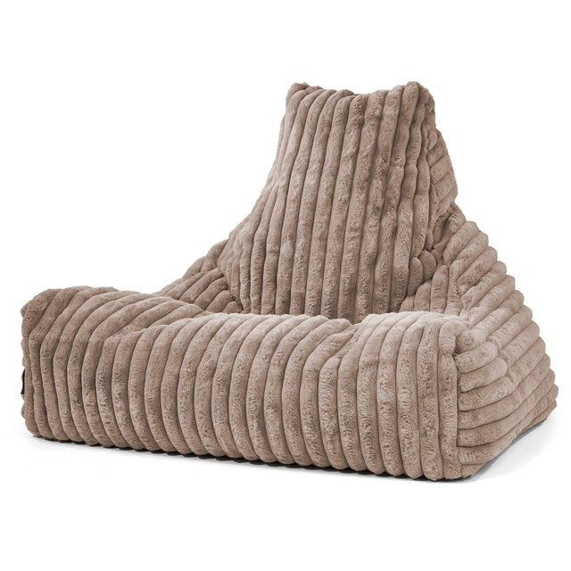 Pouf Fauteuil Relax - Velours Côtelé Ultra Pelucheux Vison 01