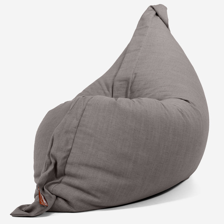 Pouf Géant XXL - Aspect Lin Gris Ardoise  02