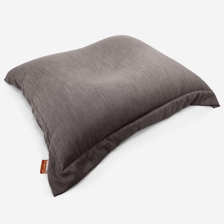 Pouf Géant XXL - Aspect Lin Gris Ardoise  03