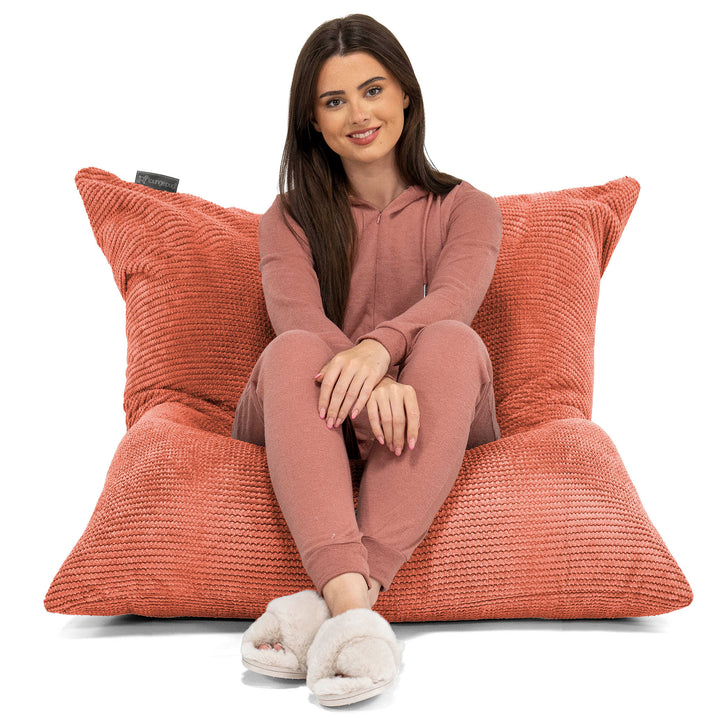Pouf Géant XXL - Velours Côtelé Gaufré Citrouille 02