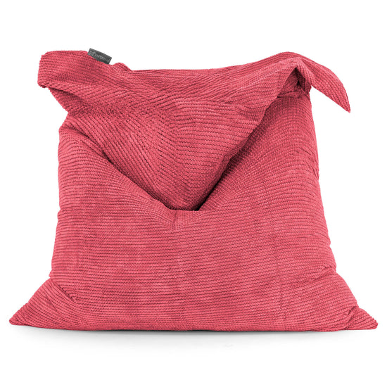 Pouf Géant XXL - Velours Côtelé Gaufré Rouge pastel 01