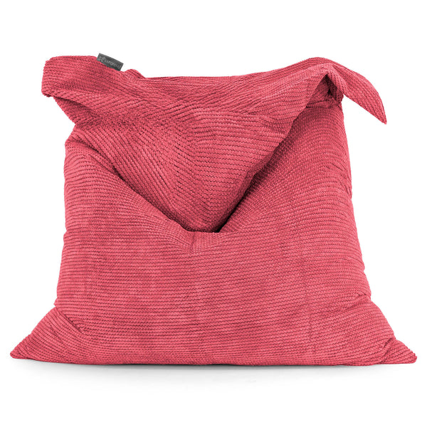 Pouf Géant XXL - Velours Côtelé Gaufré Rouge pastel 01
