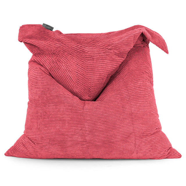 Pouf Géant XXL - Velours Côtelé Gaufré Rouge pastel 01