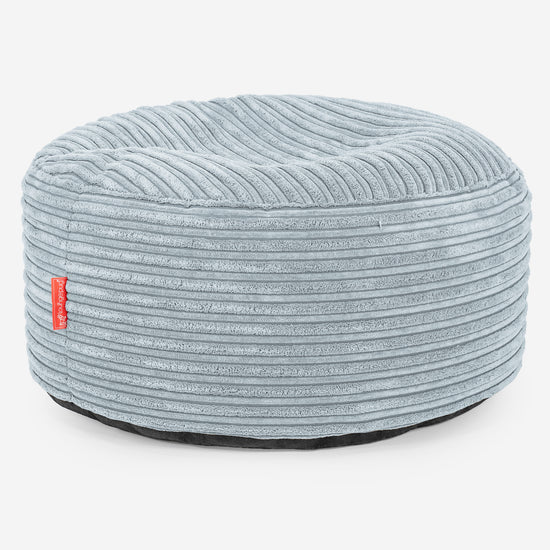 Pouf Ottoman avec Plateau - Côtelé Bébé Bleu 02