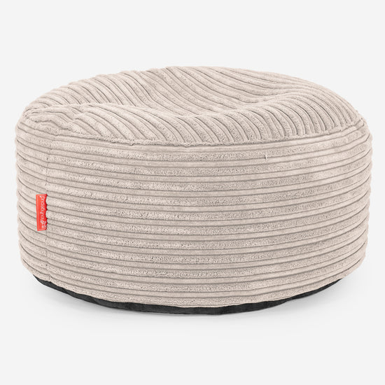 Pouf Ottoman avec Plateau - Côtelé Ivoire 02