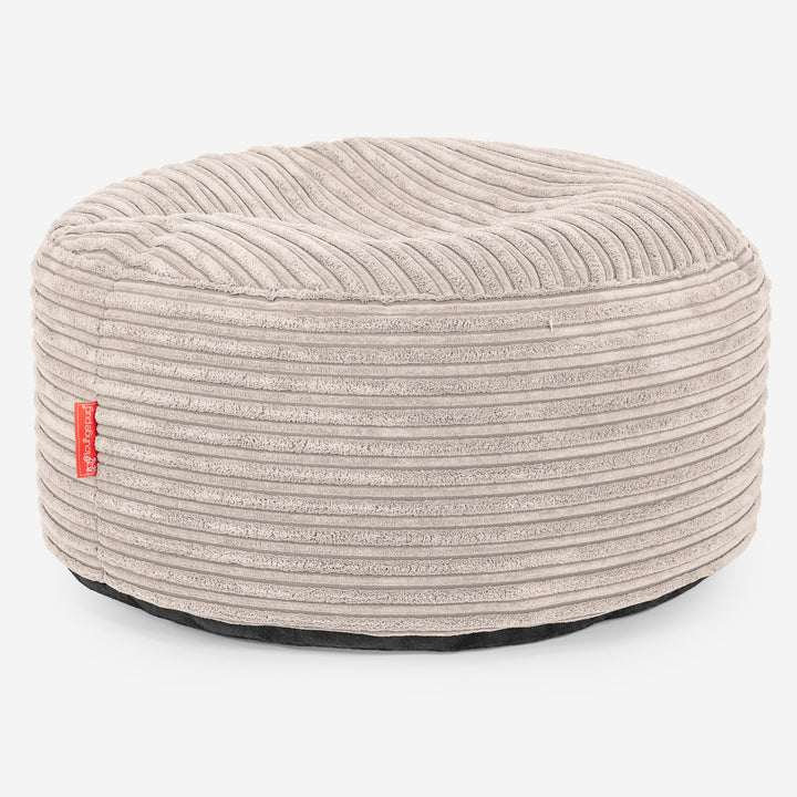 Pouf Ottoman avec Plateau - Côtelé Ivoire 02