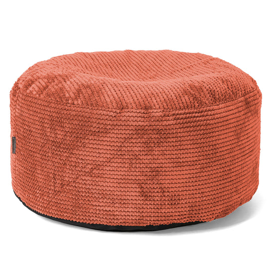 Pouf Ottoman avec Plateau - Velours Côtelé Gaufré Citrouille 02