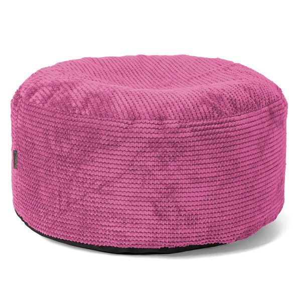 Pouf Ottoman avec Plateau - Velours Côtelé Gaufré Rose 01