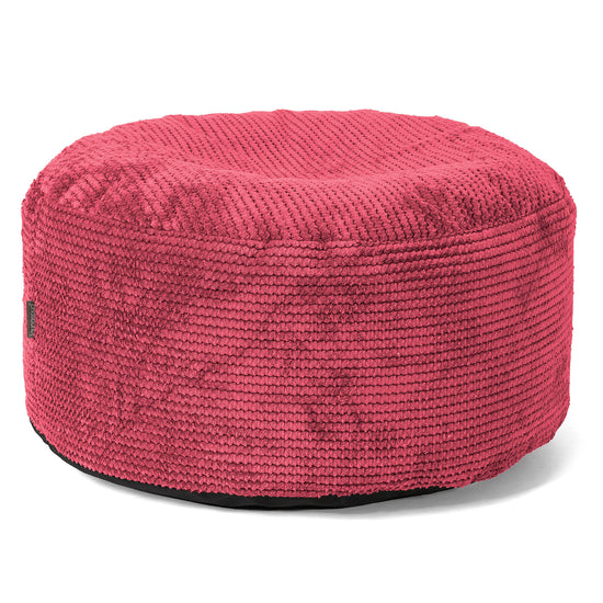 Pouf Ottoman avec Plateau - Velours Côtelé Gaufré Rouge pastel 02