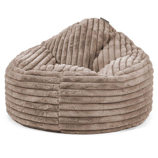 Pouf Poire Archi - Velours Côtelé Ultra Pelucheux Vison 01
