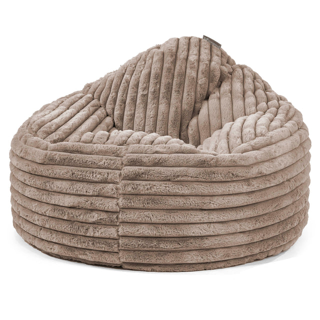Pouf Poire Archi - Velours Côtelé Ultra Pelucheux Vison 01