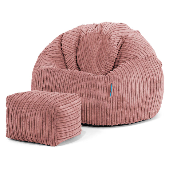 Pouf Poire Classique Enfant 1-5 ans - Côtelé Pêche 02