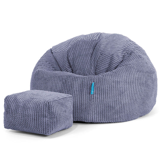 Pouf Poire Classique Enfant 1-5 ans - Velours Côtelé Gaufré Violet 02