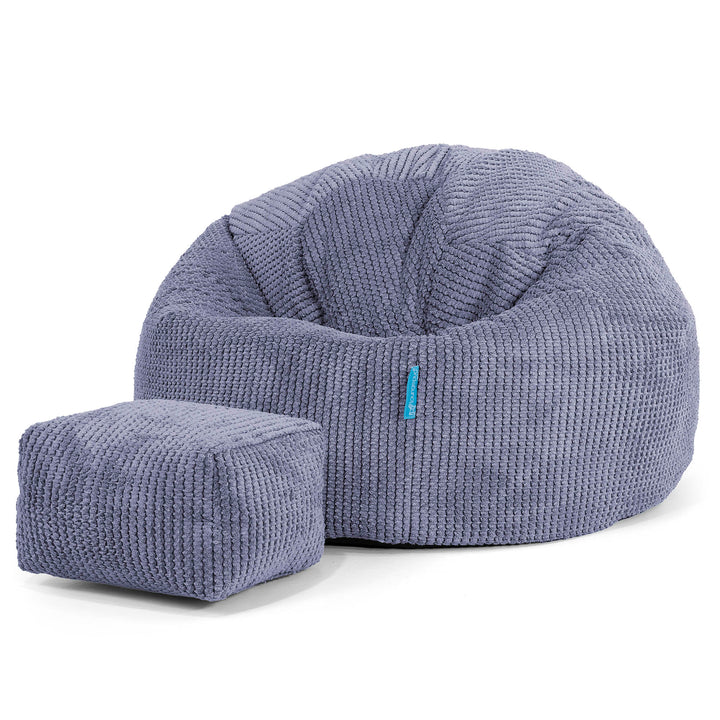 Pouf Poire Classique Enfant 1-5 ans - Velours Côtelé Gaufré Violet 02
