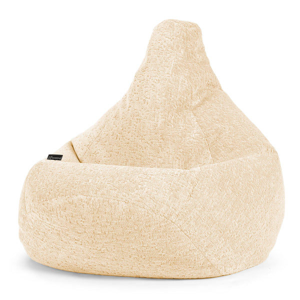 Pouf Poire Gamer - Chenille Luxe Ivoire 01
